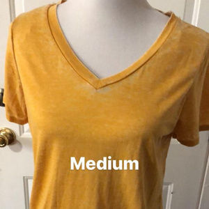 Mustard Yellow Distressed Look Tee Mustard Yellow
